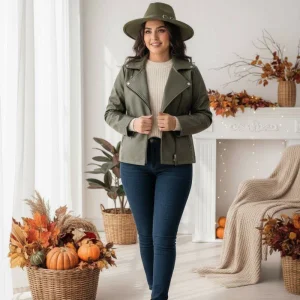 کت چرم زنانه کراپ مدل ماربل