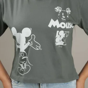 کراپ پنبه ای زنانه مدل میکی موس