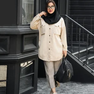 شومیز مانتو کتان کجراه مدل رامز