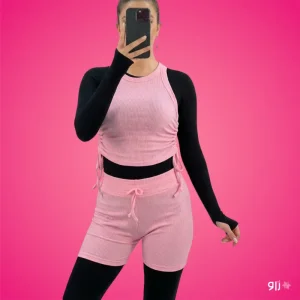 ست تاپ و شلوارک زنانه مدل رژا