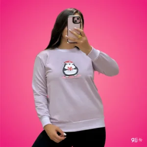 بلوز دورس ملانژ طرح پنگوئن زنانه