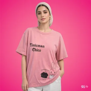 تیشرت زنانه باکسی طرح  Tinicman chico