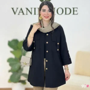 شومیز لینن مشکی مدل رمینا
