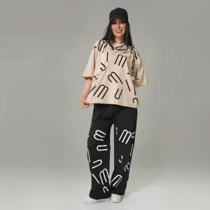 ست تیشرت آستین سه ربع زنانه طرح Miu