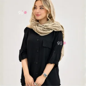 شومیز تک جیب آستین سه ربع  زنانه مدل مانا