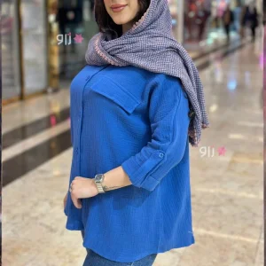 شومیز تک جیب آستین سه ربع  زنانه مدل مانا