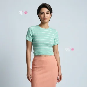 بلوز کراپ زنانه مدل مرسی