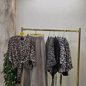 ست زنانه پلنگی گِره ای مدل راشام
