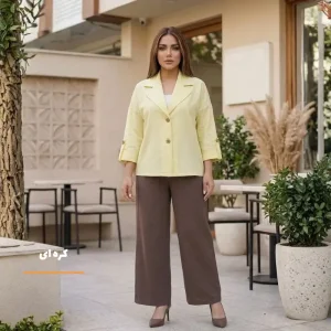 کت باکسی زنانه لینن وارداتی مدل دلوان