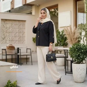 کت باکسی زنانه لینن وارداتی مدل دلوان