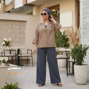 کت باکسی زنانه لینن وارداتی مدل دلوان