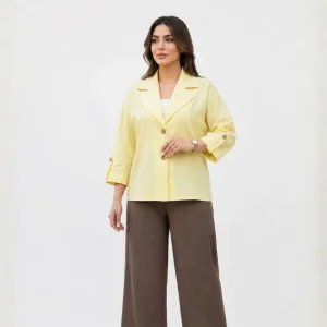 کت باکسی زنانه لینن وارداتی مدل دلوان
