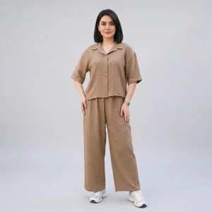 ست شومیز و شلوار زنانه ژاکارد تابستونی مدل سلورا
