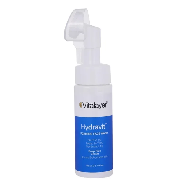 فوم شست‌وشوی صورت ویتالیر مدل Hydravit مناسب برای پوست خشک حجم 200 میلی‌لیتر