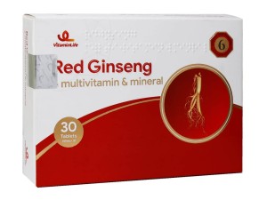 قرص رد جینسینگ پاور مولتی ویتامین و مینرال ویتامین لایف ۳۰ عدد