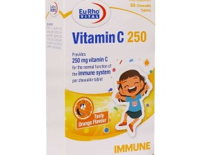 قرص جویدنی ویتامین C 250 میلی گرم یوروویتال 60 عدد