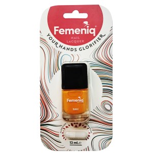 لاک ناخن فمنیک مدل Nature Friendly شماره 643 رنگ زرد انبه‌ ای حجم 12 میلی لیتر