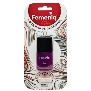 لاک نئونی ناخن فمنیک مدل nature friendly شماره 385 رنگ بنفش شبرنگ حجم 12 میلی لیتر