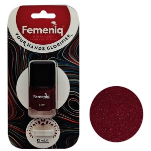 لاک ناخن فمنیک مدل nature friendly شماره 161 رنگ قرمز طلایی کهکشانی حجم 12 میلی لیتر