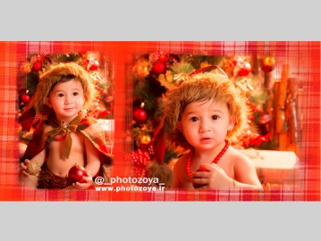عکس ترکیبی کودک با تم کریسمس