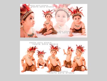 عکس ترکیبی کودک با تم سرخپوستی
